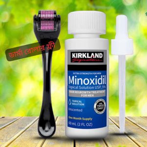 Kirkland Minoxidil 5% 60+60+60=180ml + DRS 1piece Derma Roller